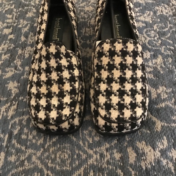 NWOT Vintage Black and White Houndstooth Slip On Loafers. - Picture 6 of 8